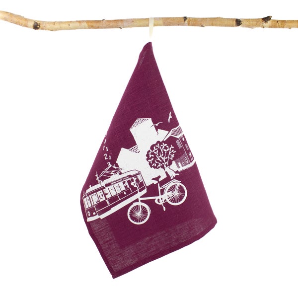 Turku&Aring;bo pellavapyyhe, burgundy