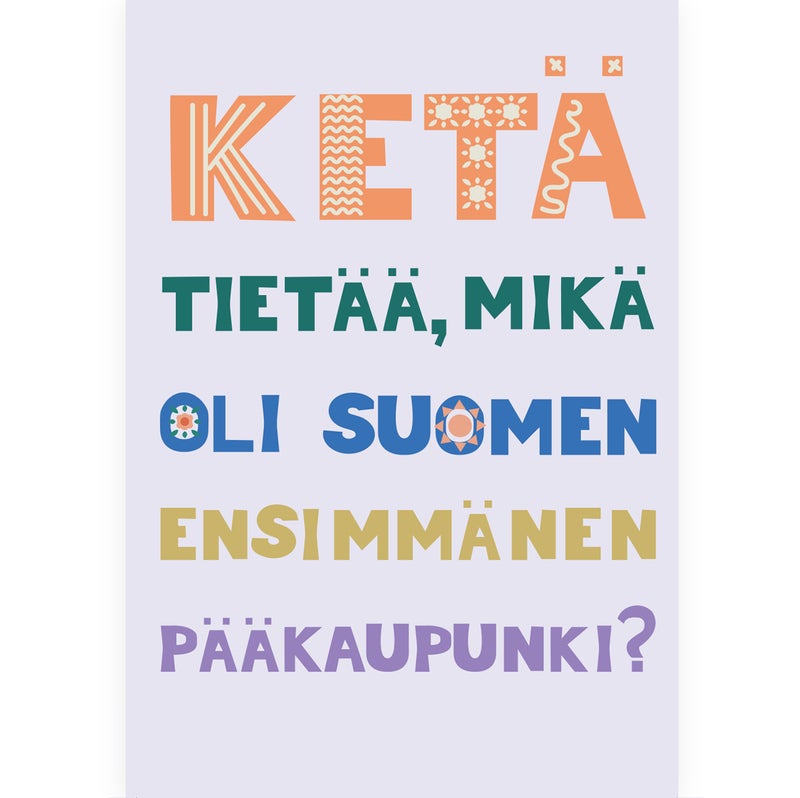 Ket&auml; tiet&auml;&auml;... postikortti