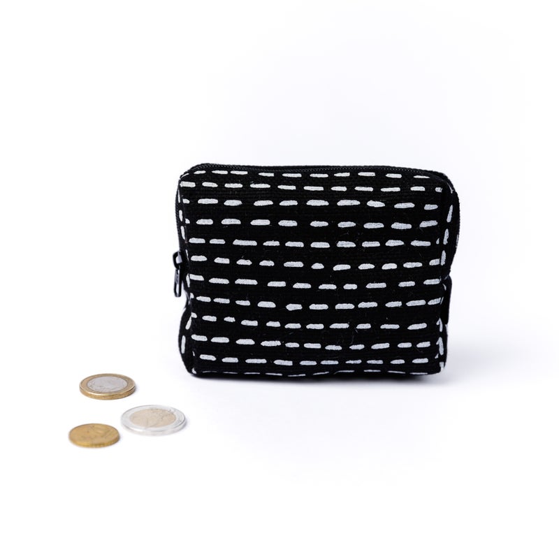 Sashiko kukkaro, musta